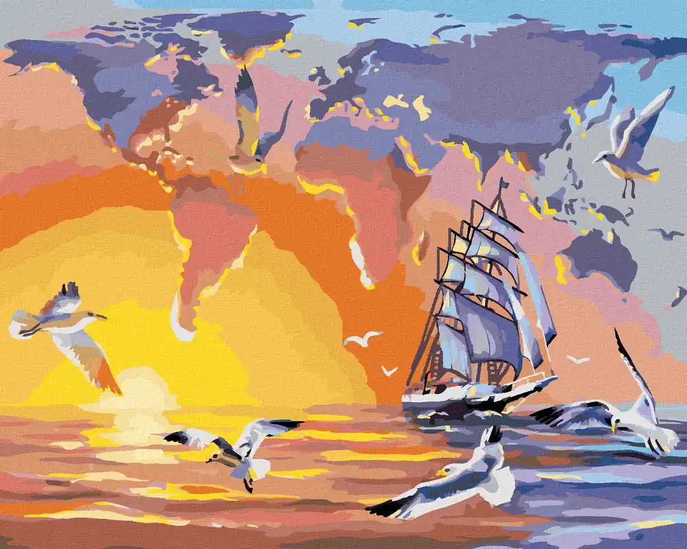 Diamond painting – MÖWE UND KONTINENTE (D. RUSTY RUST) Ab Werk