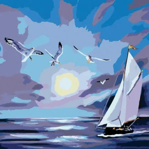 Ausverkauf Diamond painting - MÖWE ÜBER DEM MEER (D. RUSTY RUST)