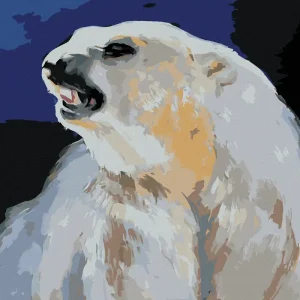 Handgefertigt Diamond painting - WÜTENDER EISBÄR (D. RUSTY RUST)