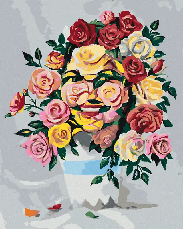 Sofort Bestellen Diamond painting – ROSE IN EINER VASE (D. RUSTY RUST)