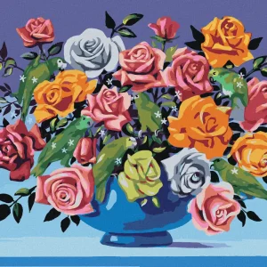 Diamond painting - ROSEN IN EINER VASE UND PAPAGEIEN (D. RUSTY RUST) Versand Am Gleichen Tag