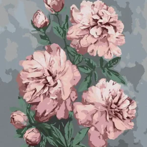 Diamond painting - ROSA PFINGSTROSEN AUF ABSTRAKTEM HINTERGRUND Top-Qualität