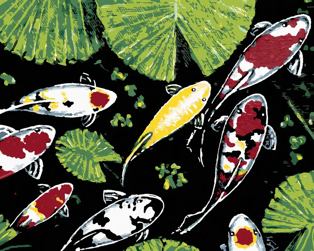 Kracherpreis Diamond painting – FISCHE ZWISCHEN BLÄTTERN