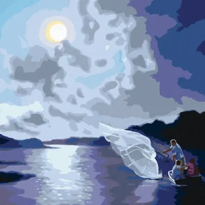 Diamond painting - FISCHER AUF EINEM BOOT (D. RUSTY RUST) Beliebt