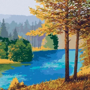 Mengenrabatt Diamond painting - FLIESSENDER FLUSS IM WALD
