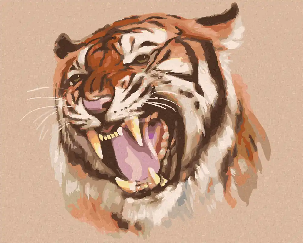 Ab Werk Diamond painting – BRÜLLENDER TIGER PORTRÄT (D. RUSTY RUST)