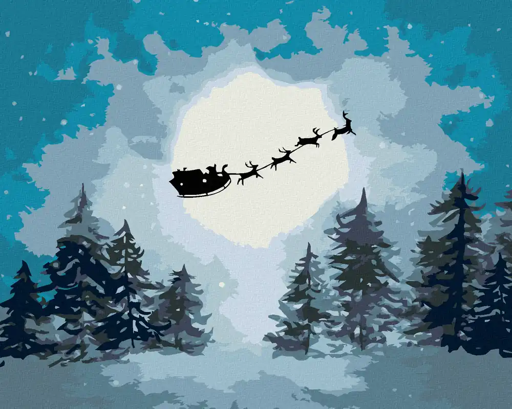 Diamond painting – WEIHNACHTSMANN AUF DEM SCHLITTEN Solange Der Vorrat Reicht