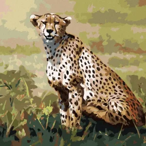 Super-Preis Diamond painting - SITZENDER GEPARD (D. RUSTY RUST)