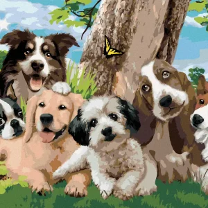 Diamond painting - HUNDE AM BAUM AUF DER WIESE (HOWARD ROBINSON) Top-Qualität