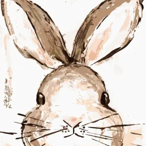 Sale Diamond painting - KANINCHEN WEISSER HINTERGRUND (HALEY BUSH)