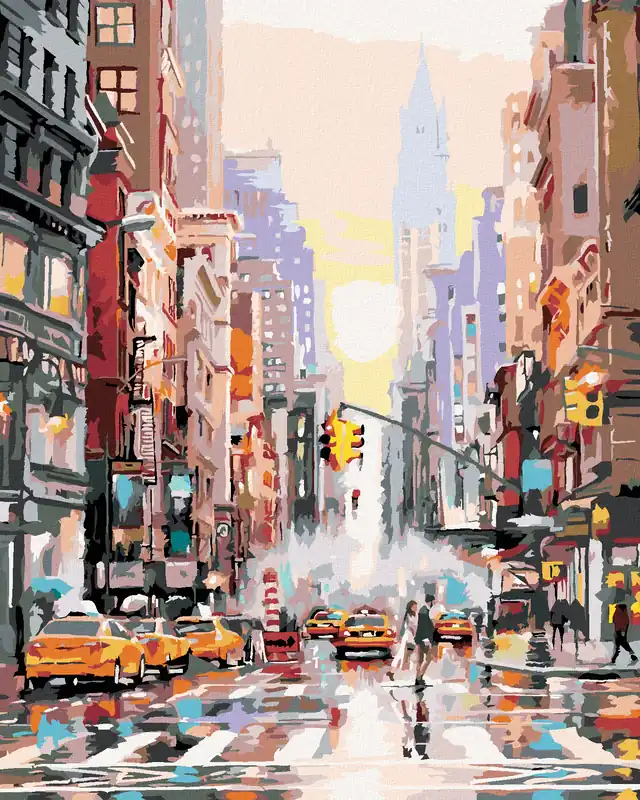 Diamond painting – NEW YORK STREET UND GELBE TAXIS (RICHARD MACNEIL) Garantierte Lieferung