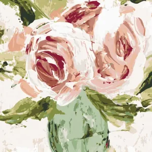 Diamond painting - STILLLEBEN ROSEN IN EINER VASE (HALEY BUSH) Exklusiv