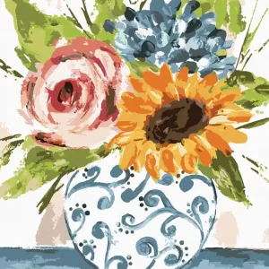 Exklusiv Diamond painting - STILLLEBEN BLUMEN IN EINER VASE (HALEY BUSH)