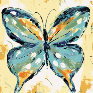 Diamond painting - BLAU-ORANGENER SCHMETTERLING (HALEY BUSCH) Saisonangebot