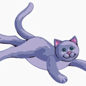 Original Diamond painting - LILA PLÜSCHKATZE (SUE ELLEN BROWN)