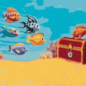 Diamond painting - FISCHE AUF DER SCHATZJAGT (SUE ELLEN BROWN) Echt