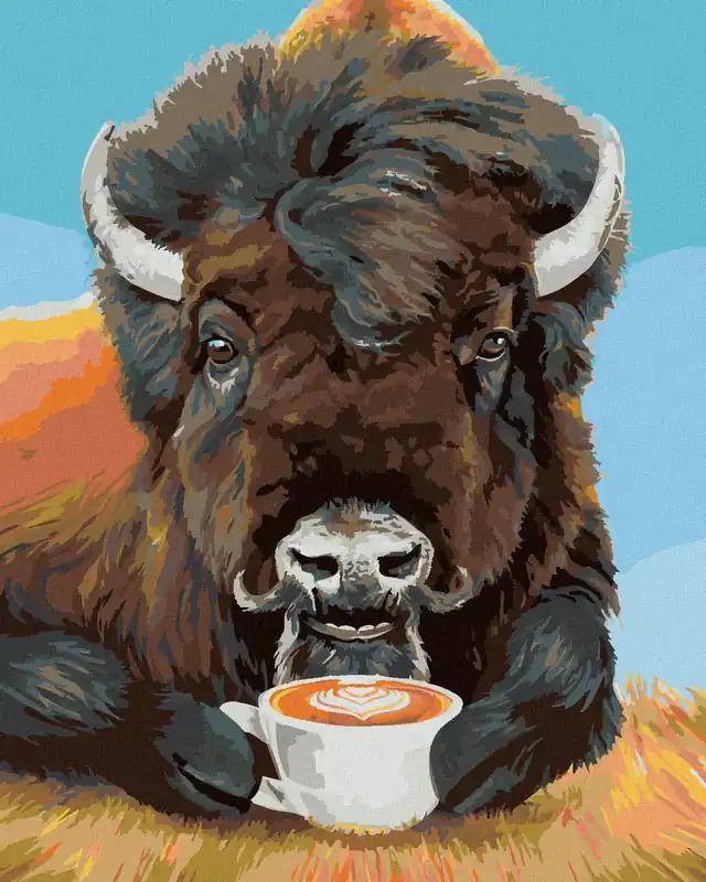 Jetzt Zugreifen Diamond painting – BISON UND KAFFEE (HOLLY SIMENTAL)