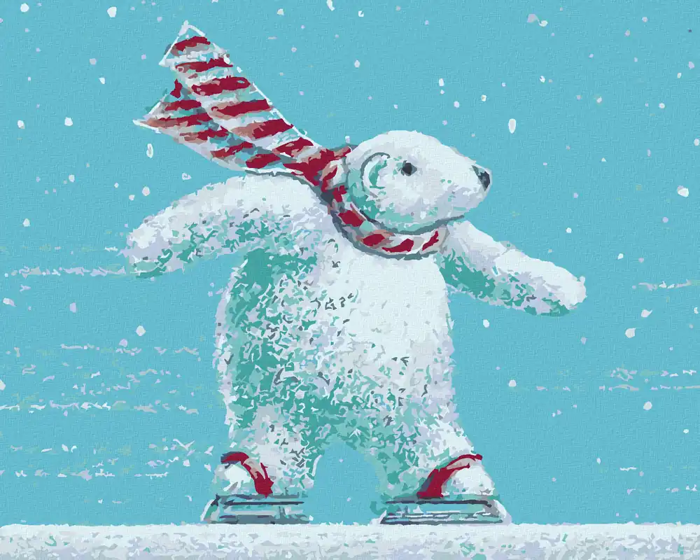 Diamond painting – EISBÄR AUF SCHLITTSCHUHEN (SUE ELLEN BROWN) Geprüft