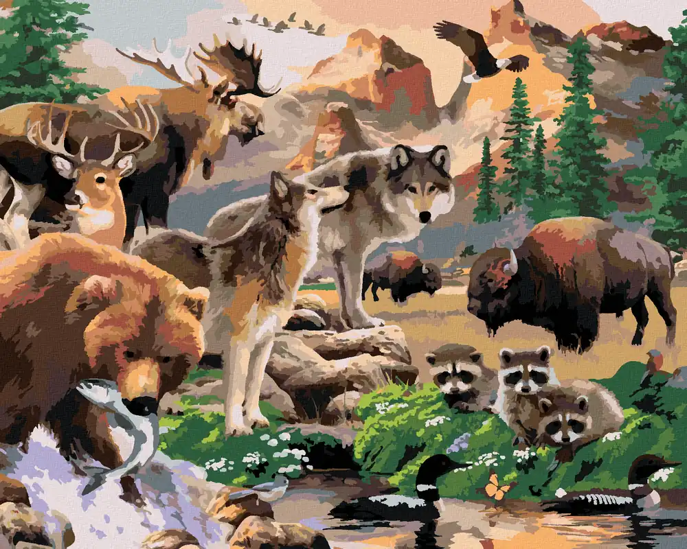 Diamond painting – WILDE TIERE IM TAL (HOWARD ROBINSON) Günstig