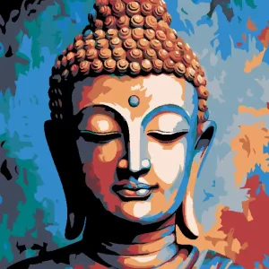 Diamond painting - FARBIGER BUDDHA Geprüft