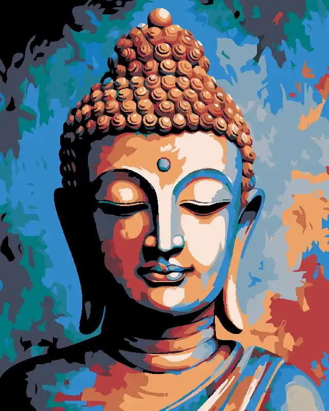 Diamond painting – FARBIGER BUDDHA Geprüft