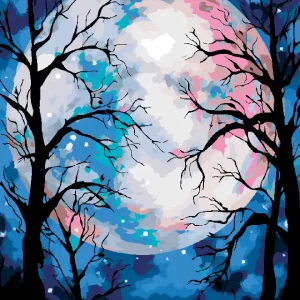 Diamond painting - FARBIGER MOND Letzte Chance