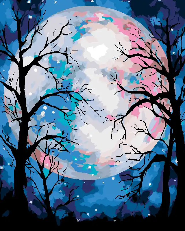 Diamond painting – FARBIGER MOND Letzte Chance