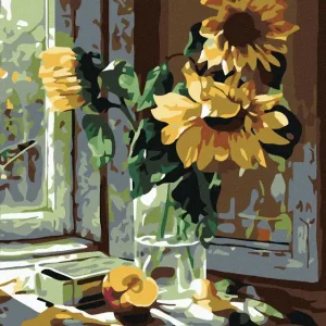 Diamond painting - SONNENBLUMEN IN DER VASE Zertifiziert