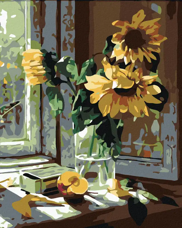 Diamond painting – SONNENBLUMEN IN DER VASE Zertifiziert