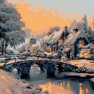 Top-Seller Diamond painting - BRÜCKE ÜBER EIN GEFRORENES FLÜSSCHEN