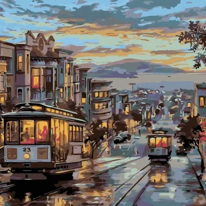 Exklusiv Diamond painting - NACHTSTRASSENBAHN