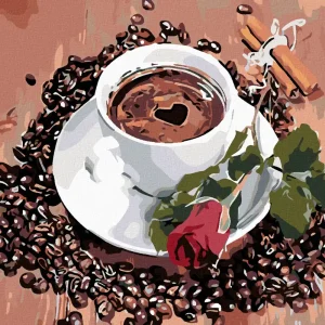 Sonderaktion Diamond painting - TASSE KAFFEE UND ROSEN