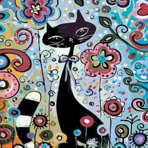 Top-Preis Diamond painting - KATZE IN BLUMEN