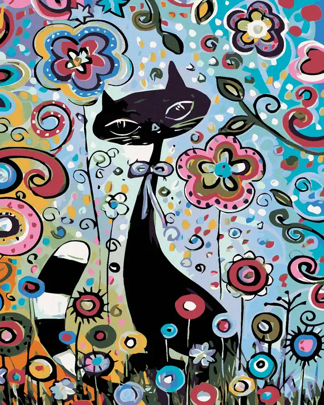 Top-Preis Diamond painting – KATZE IN BLUMEN