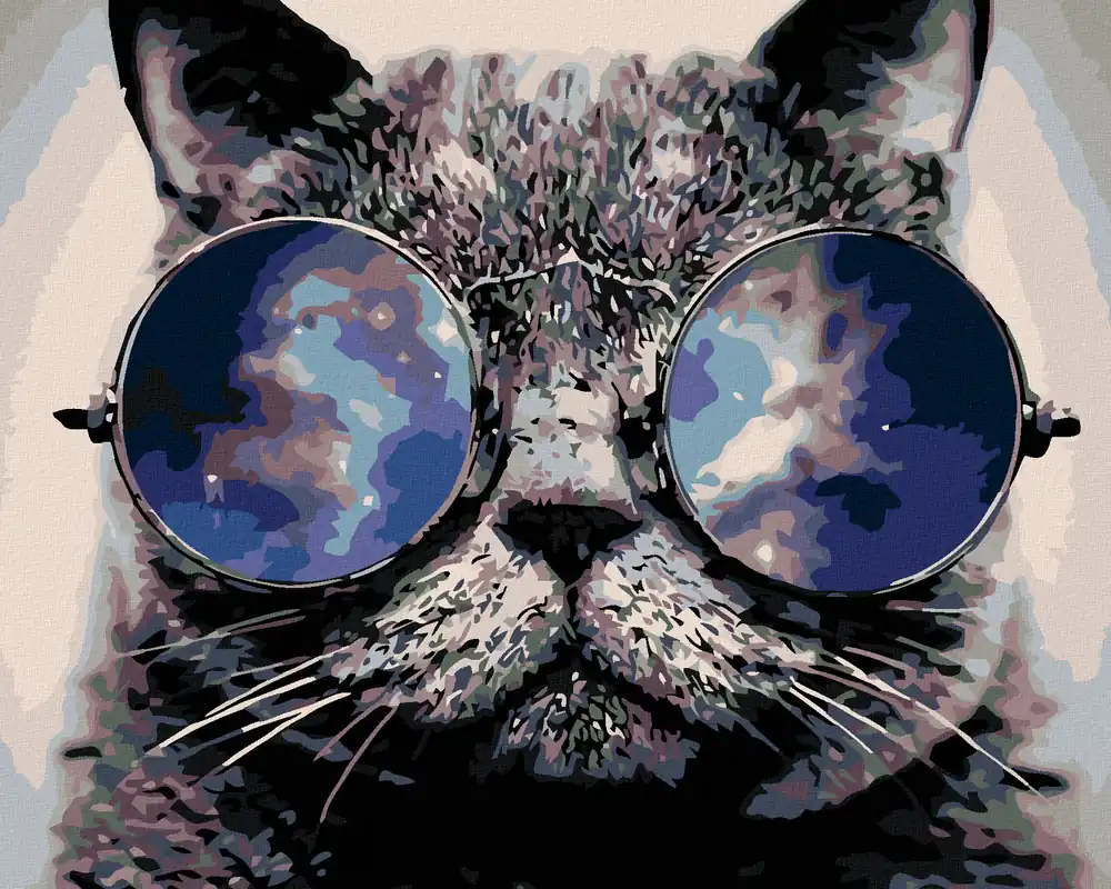 Kostenfreie Lieferung Diamond painting – KATER MIT BRILLE