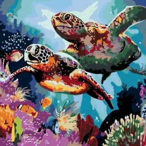 Sonderangebot Diamond painting - ZWEI MEERESSCHILDKRÖTEN