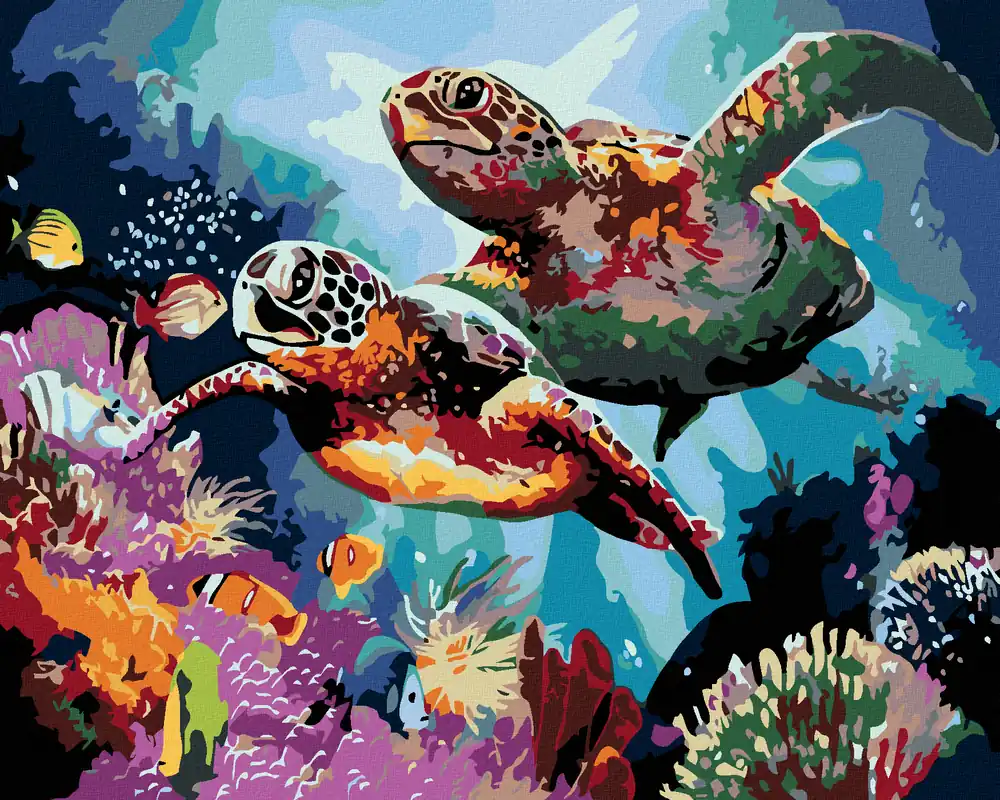 Sonderangebot Diamond painting – ZWEI MEERESSCHILDKRÖTEN