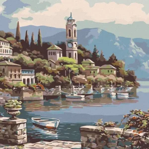 Direkt Vom Hersteller Diamond painting - EINE BUCHT MIT RUDERBOOT