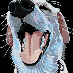 Meistverkauft Diamond painting - HUND MIT ROTEM HALSBAND