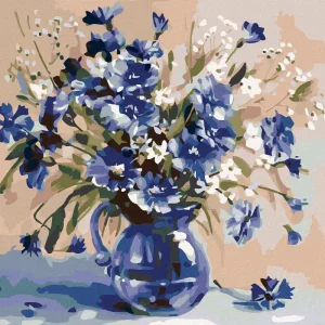 Diamond painting - BLUMENSTRAUß VON BLAUEN BLÜTEN III Neuheit