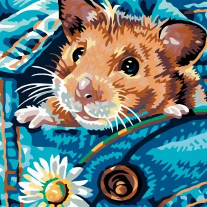 Diamond painting - HAMSTER MIT MARGERITE Gratis Versand