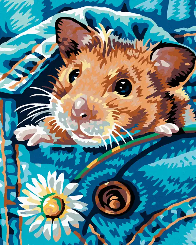 Diamond painting – HAMSTER MIT MARGERITE Gratis Versand