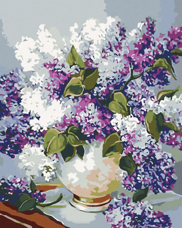 Nur Für Kurze Zeit Diamond painting – FLIEDER IN DER VASE MIT GOLDENEM RAND