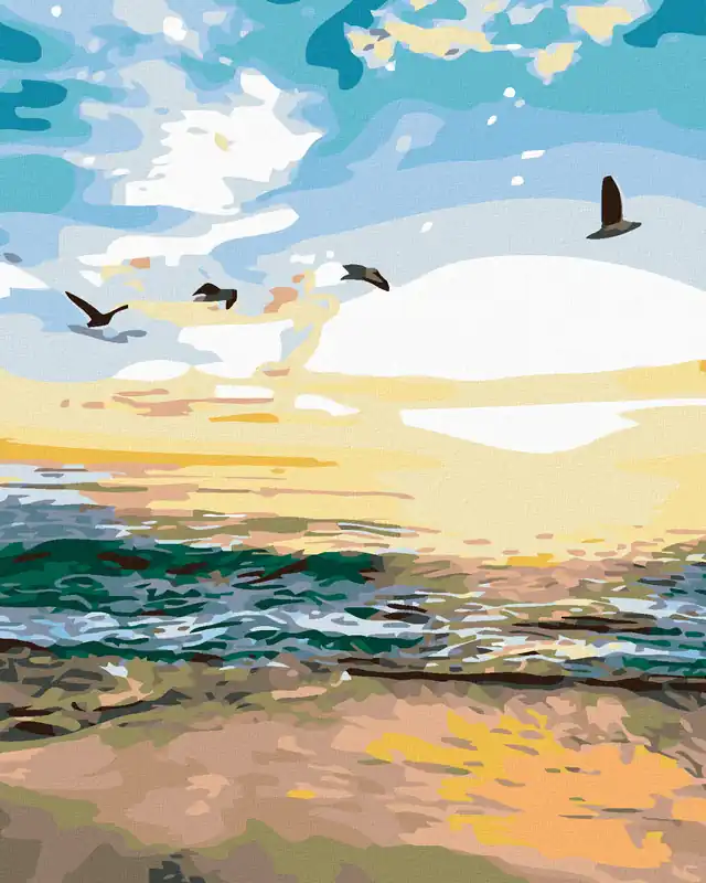 Preisknaller Diamond painting – MÖWEN ÜBER DEM SAND