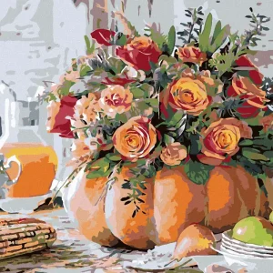 Gleich Bestellen Diamond painting - ROSENSTRAUß IM KÜRBIS