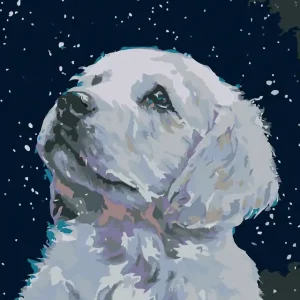 Geprüft Diamond painting - WEIßES HUNDEWELPCHEN