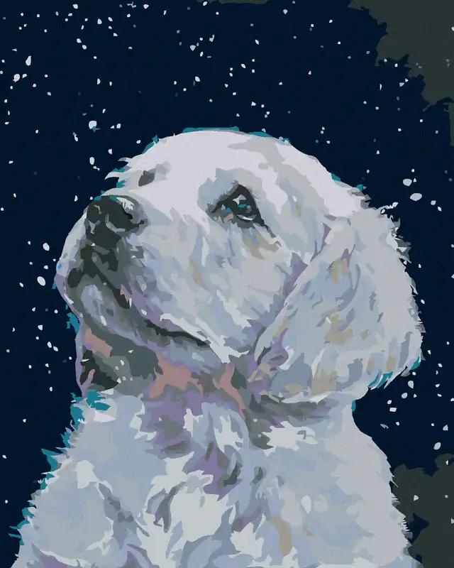 Geprüft Diamond painting – WEIßES HUNDEWELPCHEN