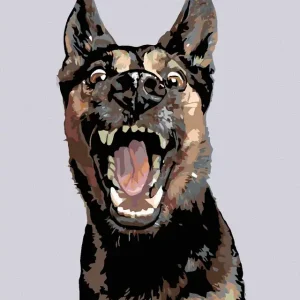 Angebot Diamond painting - DEUTSCHER SCHÄFERHUND MIT OFFENEM MAUL