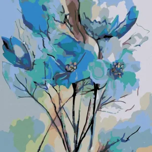 Diamond painting - ABSTRAKTION DER BLAUEN BLUMEN Beliebt