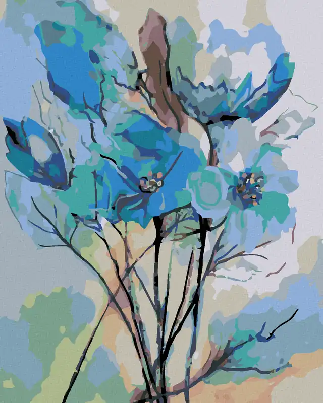 Diamond painting – ABSTRAKTION DER BLAUEN BLUMEN Beliebt